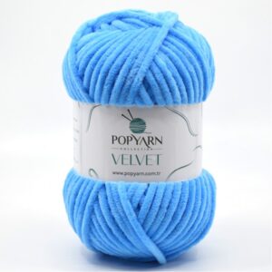 Włóczka Popyarn Velvet B019 – Jasny Niebieski – 100g Szenilowa Włóczka do Amigurumi, Kocyków i Swetrów