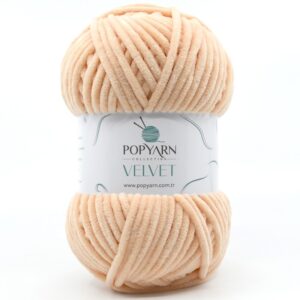 Włóczka Popyarn Velvet B024 – Brzoskwiniowy – 100g Szenilowa Włóczka do Amigurumi, Kocyków i Swetrów