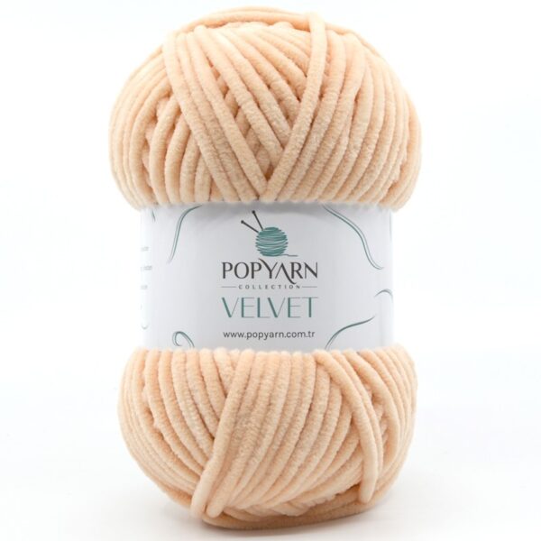Włóczka Popyarn Velvet B024 – Brzoskwiniowy – 100g Szenilowa Włóczka do Amigurumi, Kocyków i Swetrów