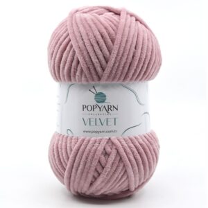 Włóczka Popyarn Velvet B07 – Pudrowy Róż – 100g Szenilowa Włóczka do Amigurumi, Kocyków i Swetrów