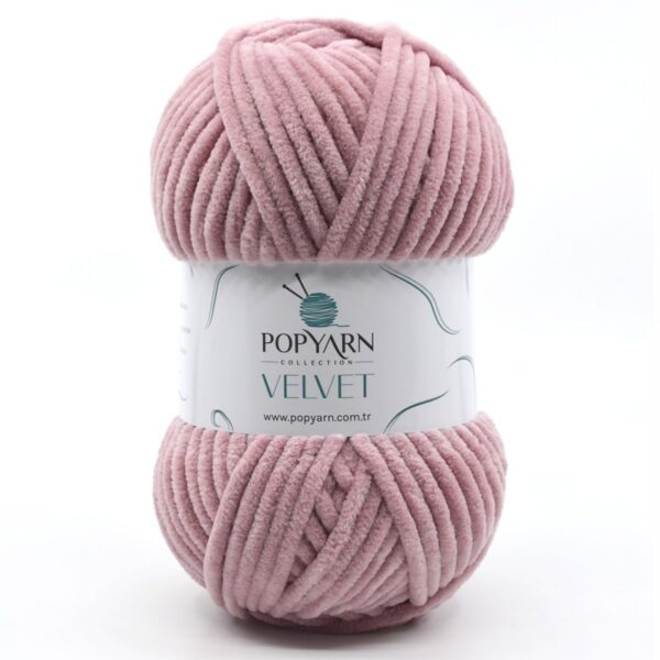 Włóczka Popyarn Velvet B07 – Pudrowy Róż – 100g Szenilowa Włóczka do Amigurumi, Kocyków i Swetrów