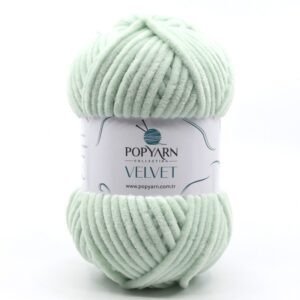 Włóczka Popyarn Velvet B022 – Miętowy – 100g Szenilowa Włóczka do Amigurumi, Kocyków i Swetrów
