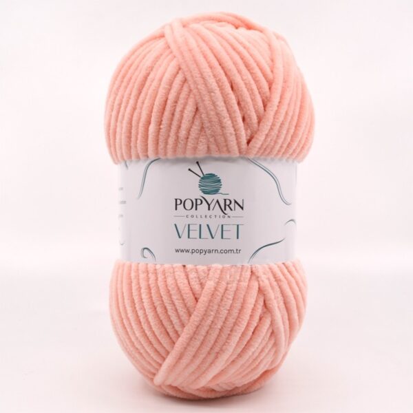 Włóczka Popyarn Velvet B021 – Brzoskwiniowy – 100g Szenilowa Włóczka do Amigurumi, Kocyków i Swetrów