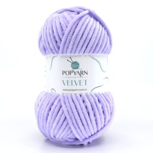 Włóczka Popyarn Velvet B016 – Lawendowy – 100g Szenilowa Włóczka do Amigurumi, Kocyków i Swetrów