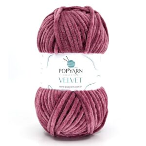 Włóczka Popyarn Velvet B029 – Ciemna Róża – 100g Szenilowa Włóczka do Amigurumi, Kocyków i Swetrów
