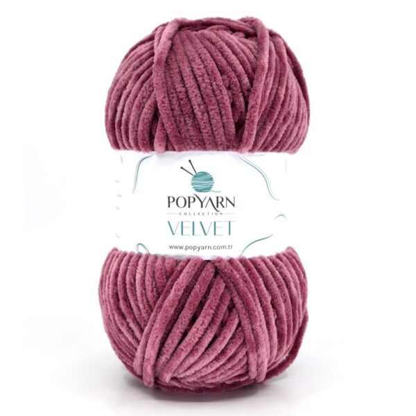 Włóczka Popyarn Velvet B029 – Ciemna Róża – 100g Szenilowa Włóczka do Amigurumi, Kocyków i Swetrów