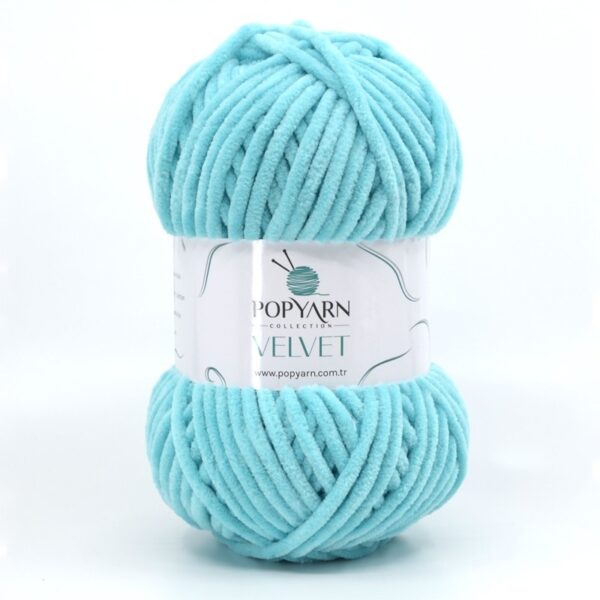 Włóczka Popyarn Velvet B027 – Turkusowy – 100g Szenilowa Włóczka do Amigurumi, Kocyków i Swetrów
