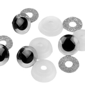 Oczy Bezpieczne do Maskotek – Brokatowe Srebrne – 20 mm – 1 Para
