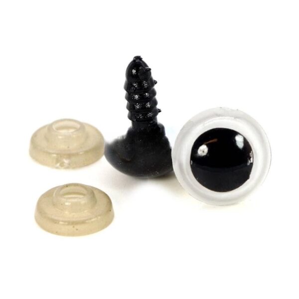 Oczy Bezpieczne do Maskotek – Białe Plastikowe – 12 mm – 1 Para