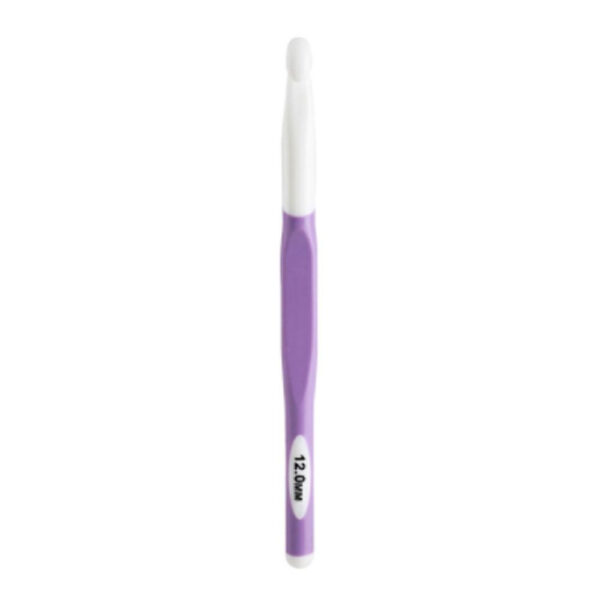Szydełko 12 mm z Gumową Rączką – Elastyczne i Ergonomiczne – Długość 19,5 cm