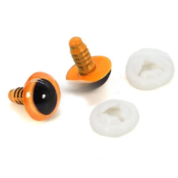 Bezpieczne Oczy Kocie do Maskotek – Żółte Plastikowe – 15 mm – 1 Para