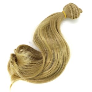 Włosy Kręcone do Lalek – Jasny Blond – 100×25 cm – Sztuczne Włosy do Lalek i Rękodzieła